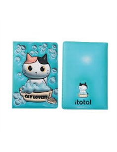 Carnet de notes 3D chat blanc et orange - itotal