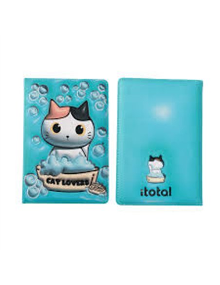 Carnet de notes 3D chat blanc et orange - itotal