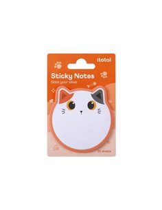 Sticky notes chat blanc et orange - itotal