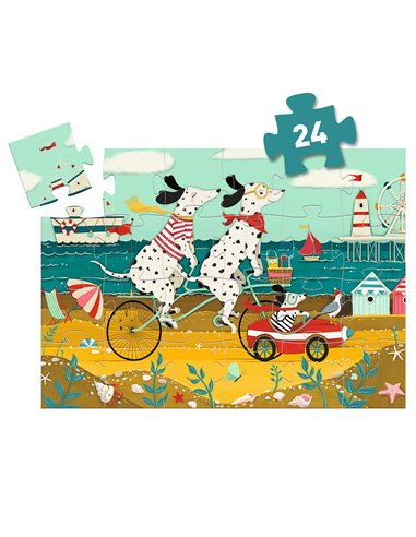 PUZZLE SILHOUETTE - Ollie, le dalmatien - 24pcs - djeco