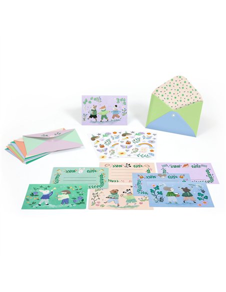 CARTES D’INVITATION - Boîte de correspondance Fanfare des animaux - djeco