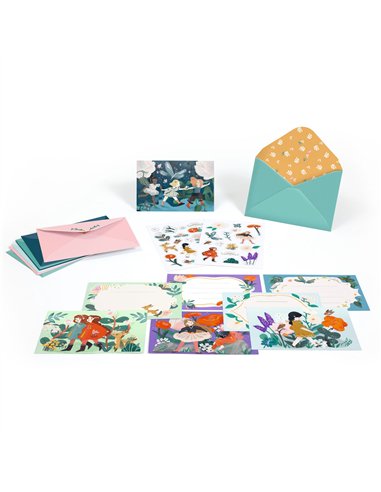 CARTES D’INVITATION - Boîte de correspondance Copines du jardin - djeco