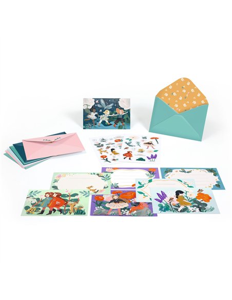 CARTES D’INVITATION - Boîte de correspondance Copines du jardin - djeco