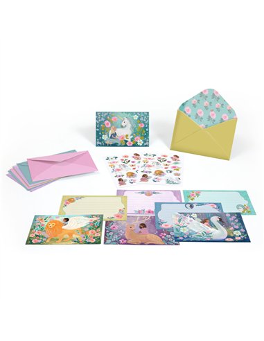 CARTES D’INVITATION - Boîte de correspondance Créatures merveilleuses - djeco