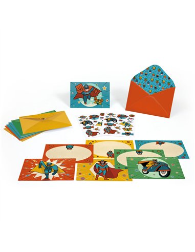 CARTES D’INVITATION - Boîte de correspondance Pow ! Bang ! - djeco
