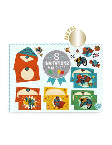 CARTES D’INVITATION - Boîte de correspondance Pow ! Bang ! - djeco