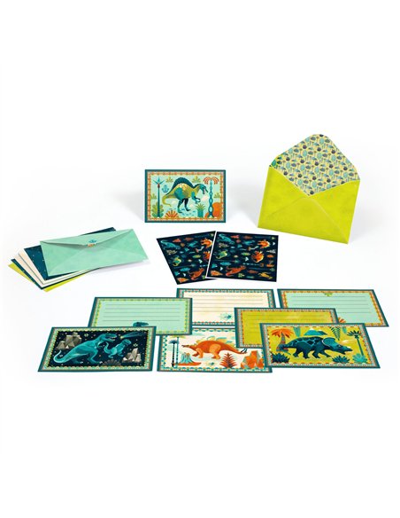 CARTES D’INVITATION - Boîte de correspondance Cric croc, Dino Rock ! - djeco