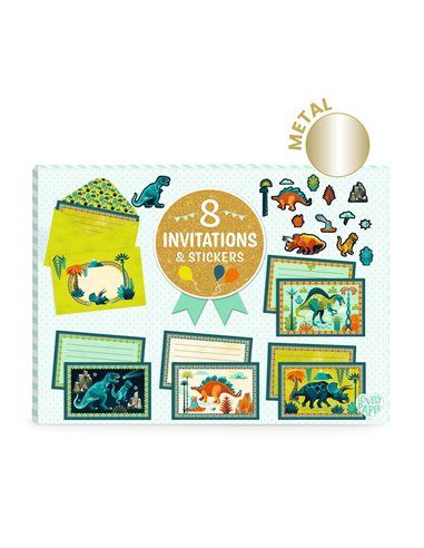 CARTES D’INVITATION - Boîte de correspondance Cric croc, Dino Rock ! - djeco