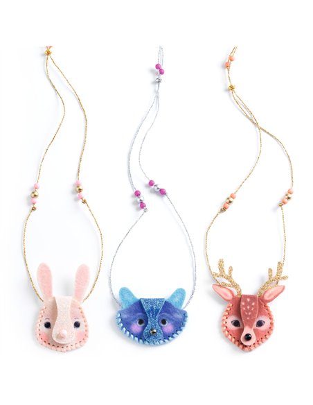COLLIERS FEUTRINE DIY - 3 colliers animaux à créer - djeco