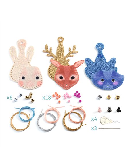 COLLIERS FEUTRINE DIY - 3 colliers animaux à créer - djeco
