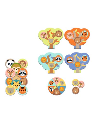 MÉMO, LOTO, DOMINO - Animaux sauvages - 5 JEUX - djeco