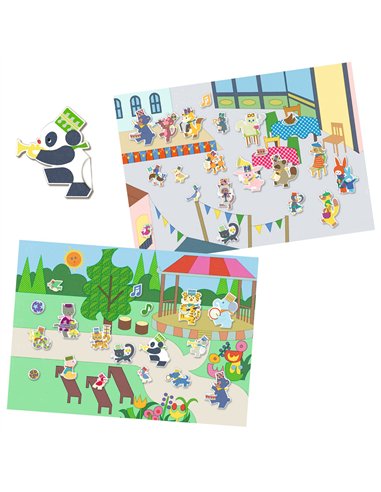CREER AVEC DES STICKERS - Décors et autocollants Fanfare - djeco