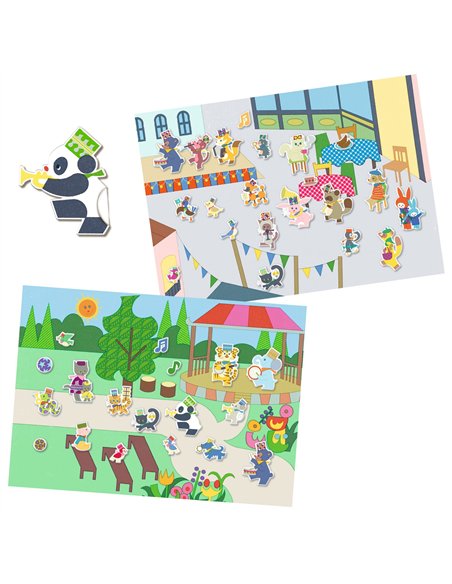 CREER AVEC DES STICKERS - Décors et autocollants Fanfare - djeco