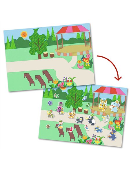 CREER AVEC DES STICKERS - Décors et autocollants Fanfare - djeco