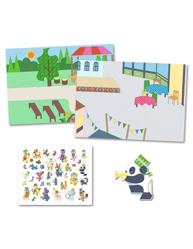 CREER AVEC DES STICKERS - Décors et autocollants Fanfare - djeco