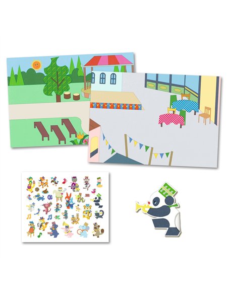 CREER AVEC DES STICKERS - Décors et autocollants Fanfare - djeco
