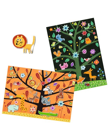 CREER AVEC DES STICKERS - Décors et autocollants Chat-perché ! - djeco