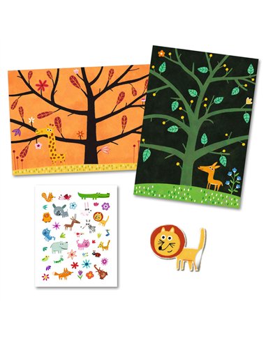 CREER AVEC DES STICKERS - Décors et autocollants Chat-perché ! - djeco