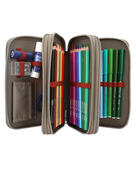 Dino World Trousse à crayons 3 compart NEW WORLD