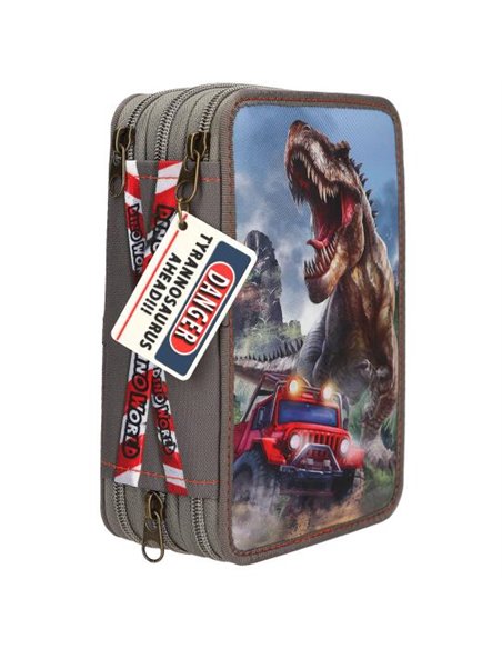 Dino World Trousse à crayons 3 compart NEW WORLD