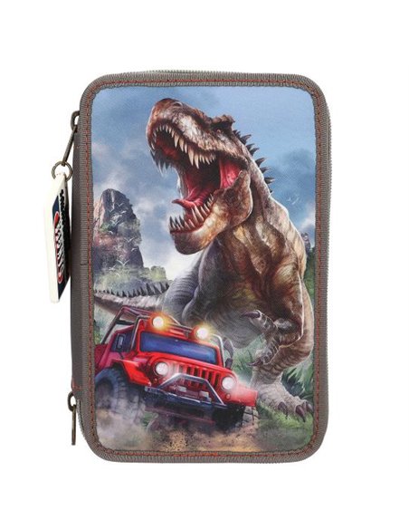 Dino World Trousse à crayons 3 compart NEW WORLD