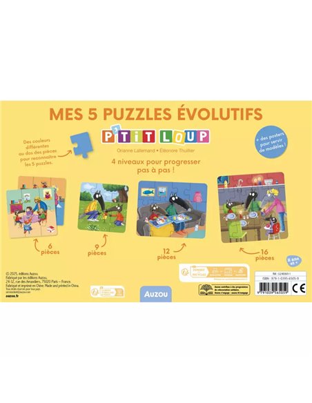 P'tit loup - Mes 5 puzzles évolutifs