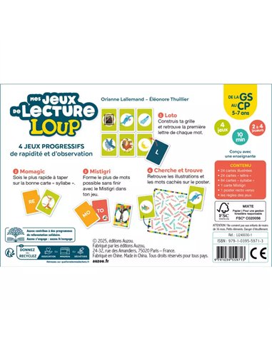 Mes jeux de lecture loup - Auzou
