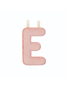 Lettre E en tissu rose phosphorescente - Lilliputiens