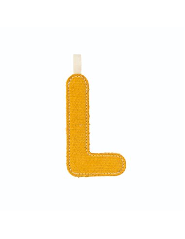 Lettre L en tissu jaune phosphorescente - Lilliputiens