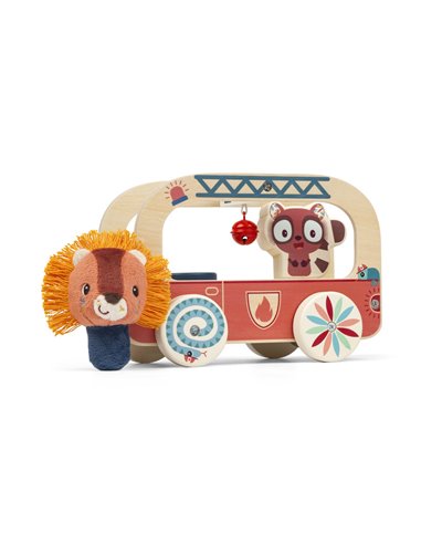 Camion de pompier en bois Jack le lion - Lilliputiens