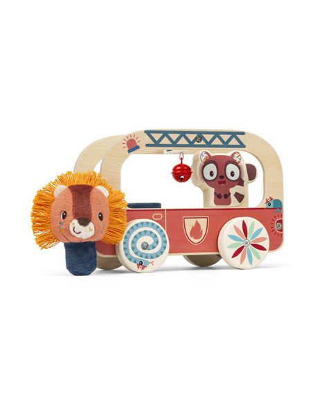 Camion de pompier en bois Jack le lion - Lilliputiens