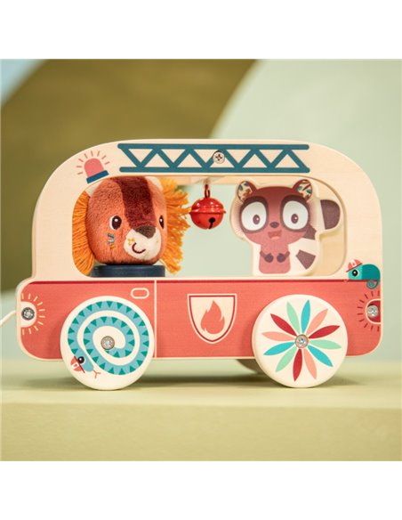 Camion de pompier en bois Jack le lion - Lilliputiens