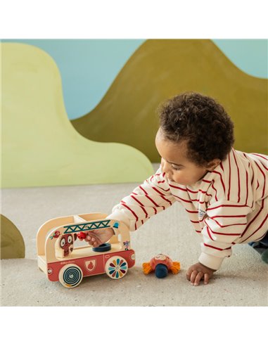 Camion de pompier en bois Jack le lion - Lilliputiens