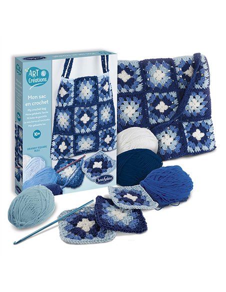 ART & CREATIONS - MON SAC EN CROCHET BLEU - sentosphère