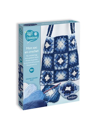 ART & CREATIONS - MON SAC EN CROCHET BLEU - sentosphère