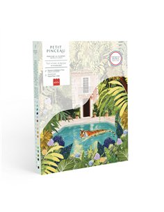 Coffret peinture au numéro - Tiger Relaxing In My Pool - la petite épicerie
