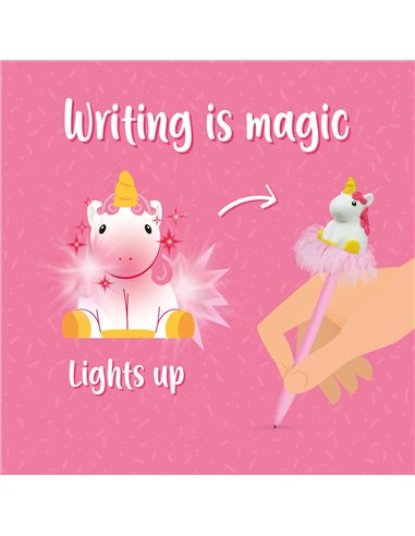 STYLO À ENCRE GEL LUMINEUX - WRITING IS MAGIC unicorn - legami