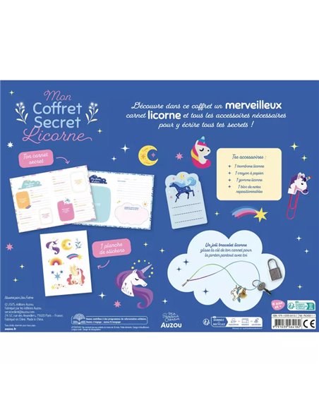Ma papeterie créative - Mon coffret secret licornes - Auzou