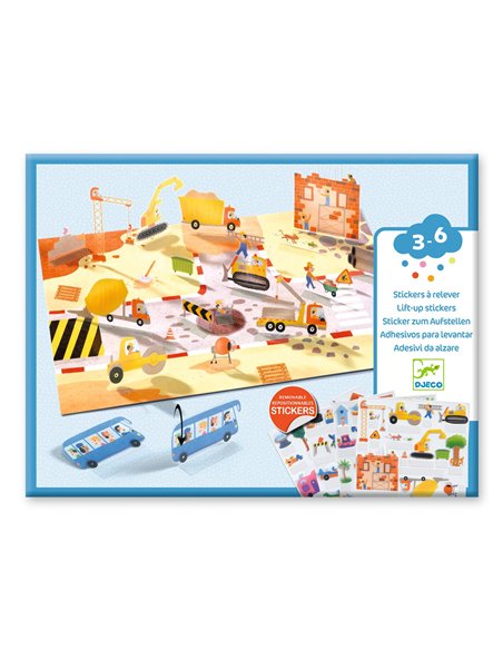 CREER AVEC DES STICKERS - Stickers à relever - Véhicules - djeco
