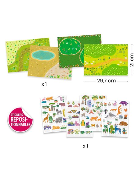 CREER AVEC DES STICKERS - Stickers à relever - Animaux - djeco