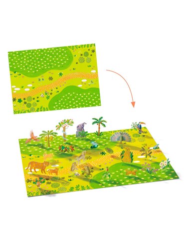 CREER AVEC DES STICKERS - Stickers à relever - Animaux - djeco
