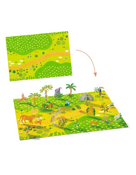 CREER AVEC DES STICKERS - Stickers à relever - Animaux - djeco