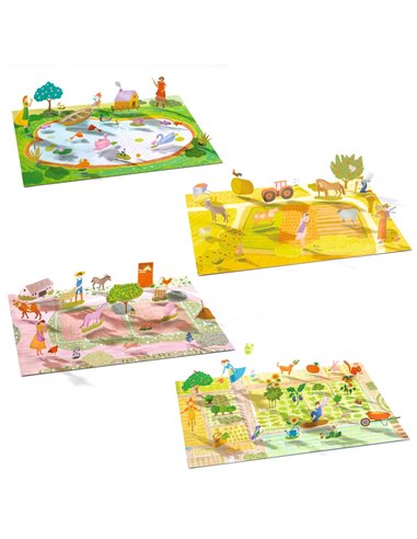 CREER AVEC DES STICKERS - Stickers à relever - À la ferme - djeco