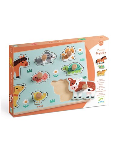 PUZZLE GROS BOUTONS -  Dog'n'Co - djeco