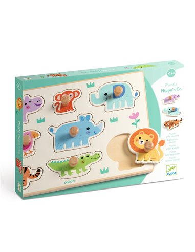 PUZZLE GROS BOUTONS - Hippo'n'Co - djeco
