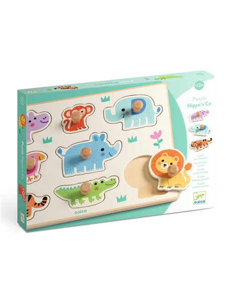 PUZZLE GROS BOUTONS - Hippo'n'Co - djeco