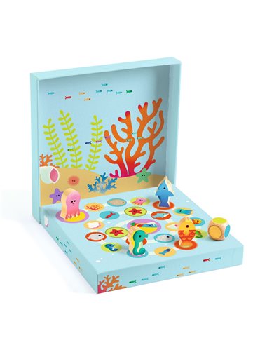 JEU EDUCATIF BOIS - Ludo Sea - 4 jeux - djeco