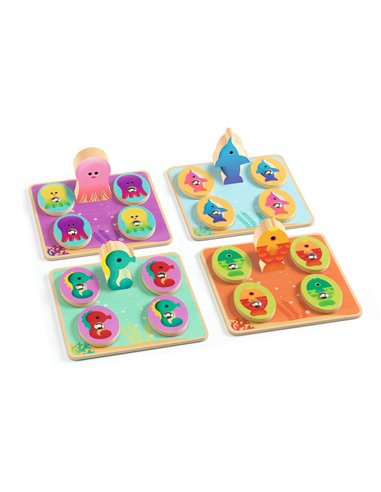 JEU EDUCATIF BOIS - Ludo Sea - 4 jeux - djeco