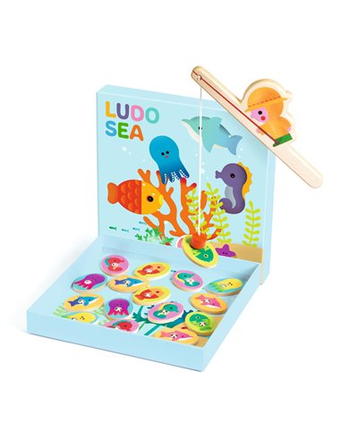JEU EDUCATIF BOIS - Ludo Sea - 4 jeux - djeco