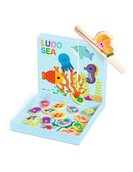 JEU EDUCATIF BOIS - Ludo Sea - 4 jeux - djeco